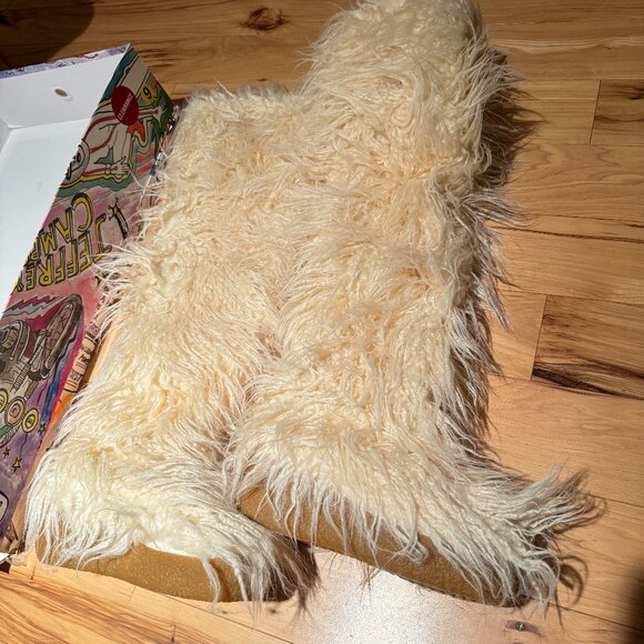 Jeffrey Campbell Fluffy-ok Shaggy Fur Sherpa Over Knee High Boots Yeti 8.5 9 - Picture 4 of 9